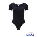 Essentials Black Short-Sleeved Leotard - Sunstreet