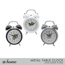 Metal Analog Alarm Clock Leaf Design
