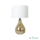 Deluxe Glaer 19 Inches Glass Table Lamp w/ Linen Shade
