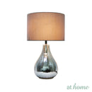 Deluxe Glaer 19 Inches Glass Table Lamp w/ Linen Shade