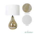 Deluxe Glaer 19 Inches Glass Table Lamp w/ Linen Shade