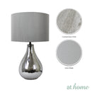 Deluxe Glaer 19 Inches Glass Table Lamp w/ Linen Shade