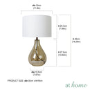 Deluxe Glaer 19 Inches Glass Table Lamp w/ Linen Shade
