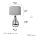 Deluxe Glaer 19 Inches Glass Table Lamp w/ Linen Shade