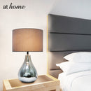 Deluxe Glaer 19 Inches Glass Table Lamp w/ Linen Shade