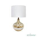 Deluxe Glee Glass Table Lamp w/ Linen Shade