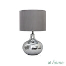 Deluxe Glee Glass Table Lamp w/ Linen Shade