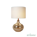 Deluxe Glee Glass Table Lamp w/ Linen Shade