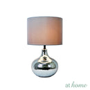Deluxe Glee Glass Table Lamp w/ Linen Shade