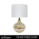 Deluxe Glee Glass Table Lamp w/ Linen Shade