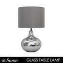Deluxe Glee Glass Table Lamp w/ Linen Shade