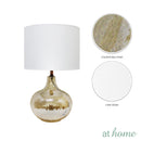 Deluxe Glee Glass Table Lamp w/ Linen Shade