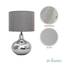 Deluxe Glee Glass Table Lamp w/ Linen Shade