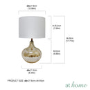 Deluxe Glee Glass Table Lamp w/ Linen Shade