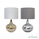 Deluxe Glee Glass Table Lamp w/ Linen Shade