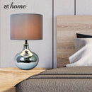 Deluxe Glee Glass Table Lamp w/ Linen Shade