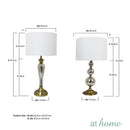 Deluxe Gracielle Glass Table Lamp w/ Linen Shade