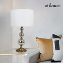 Deluxe Gracielle Glass Table Lamp w/ Linen Shade