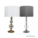 Deluxe Gracielle Glass Table Lamp w/ Linen Shade