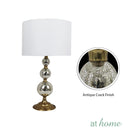 Deluxe Gracielle Glass Table Lamp w/ Linen Shade