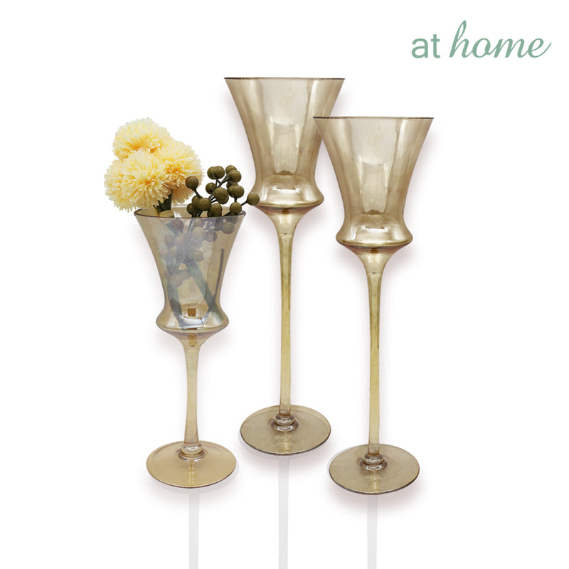Yassi Tall Glass Candle Holder