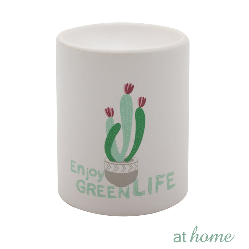 Green Life Cylinder Shape Ceramic Oil Burner - Sunstreet