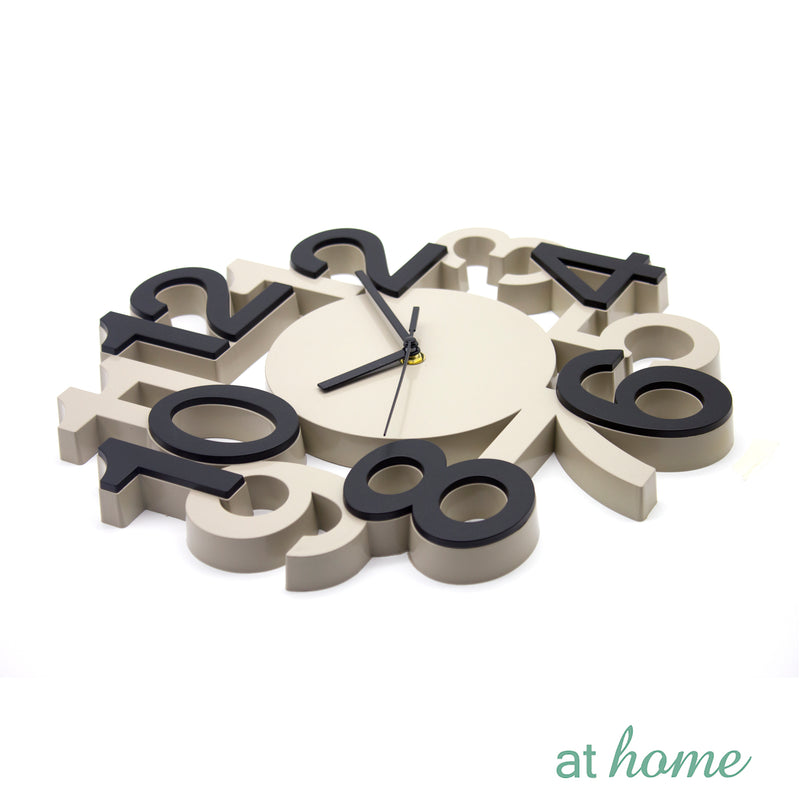 Stylish Silent Wall Clock With Embossed Numbers - Sunstreet