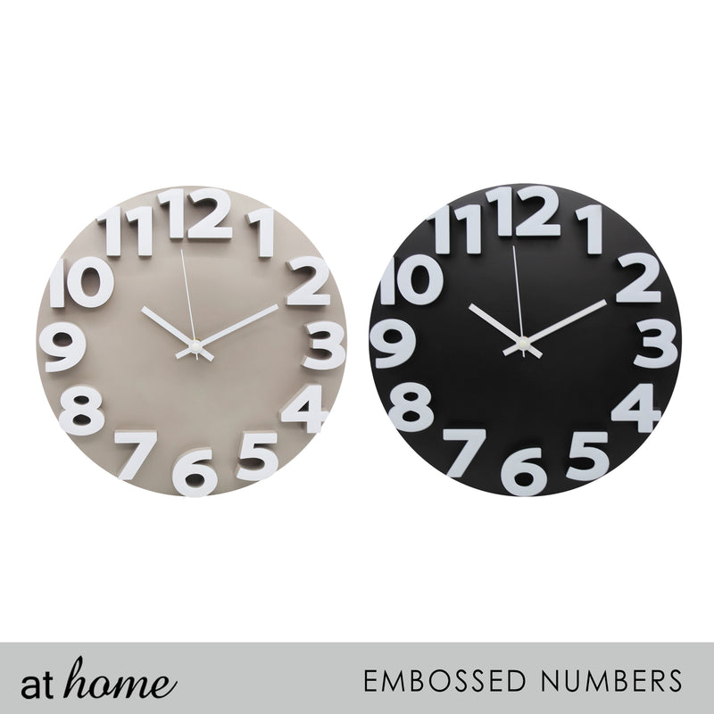 Silent Wall Clock With Embossed Matte Numbers
