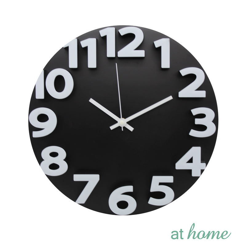 Silent Wall Clock With Embossed Matte Numbers - Sunstreet