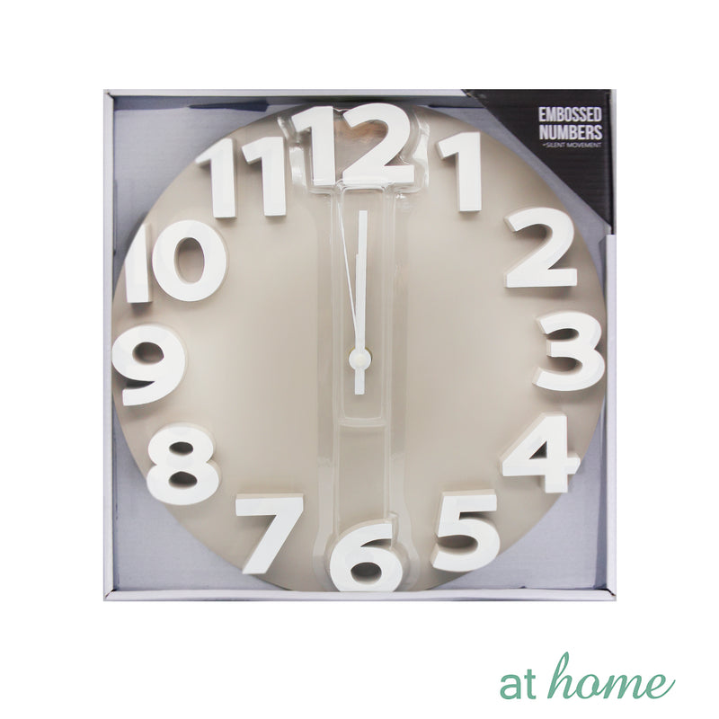 Silent Wall Clock With Embossed Matte Numbers - Sunstreet