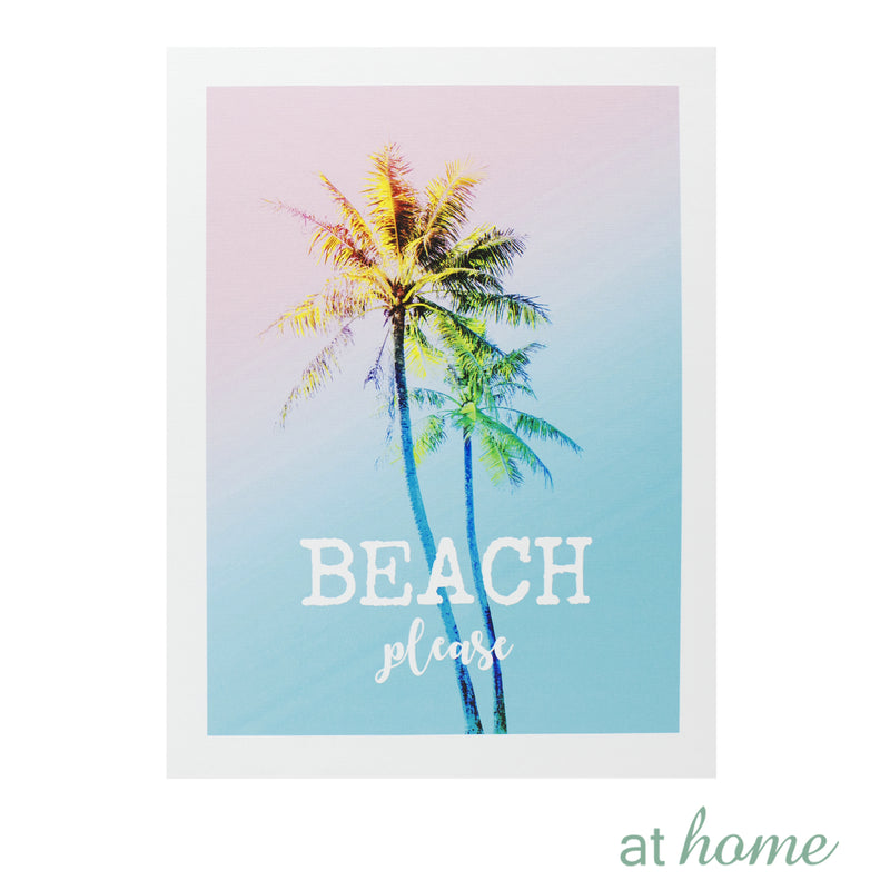 Set of 2 Summer Palm Trees Beach Canvas Wall Art