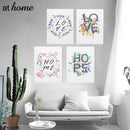 Set of 2 Love Home Hope Flowers Canvas Wall Art