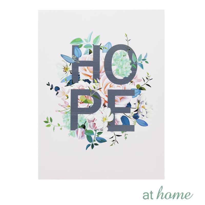 Set of 2 Love Home Hope Flowers Canvas Wall Art