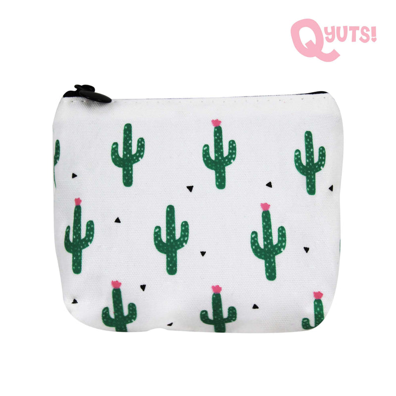 Cactus Coin Purse with Zipper Canvas Fabric[RANDOM DESIGN]