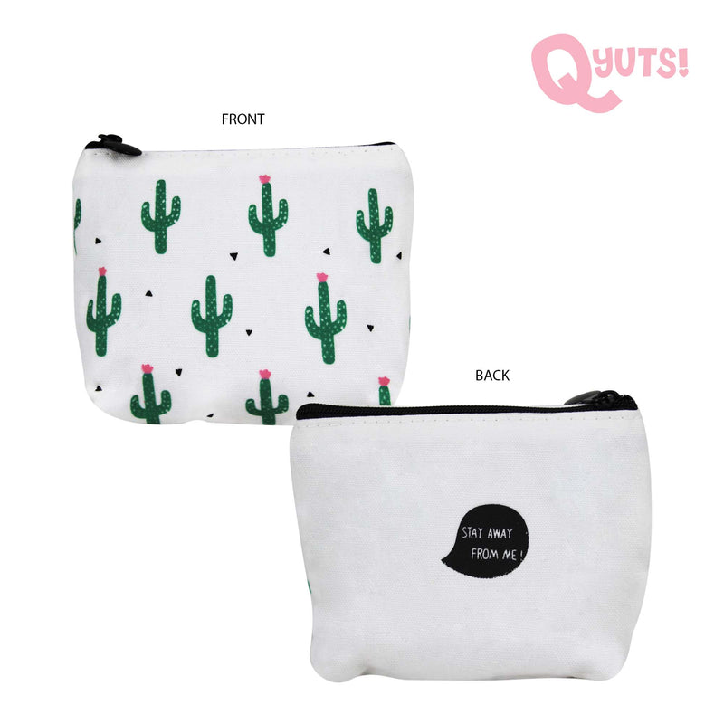 Cactus Coin Purse with Zipper Canvas Fabric[RANDOM DESIGN]