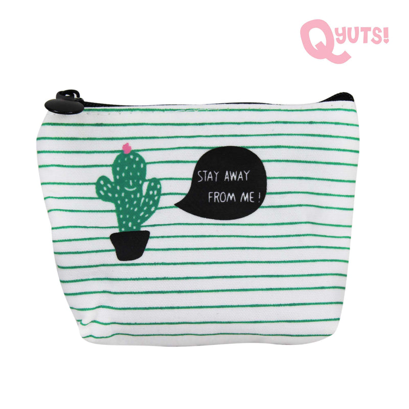 Cactus Coin Purse with Zipper Canvas Fabric[RANDOM DESIGN]