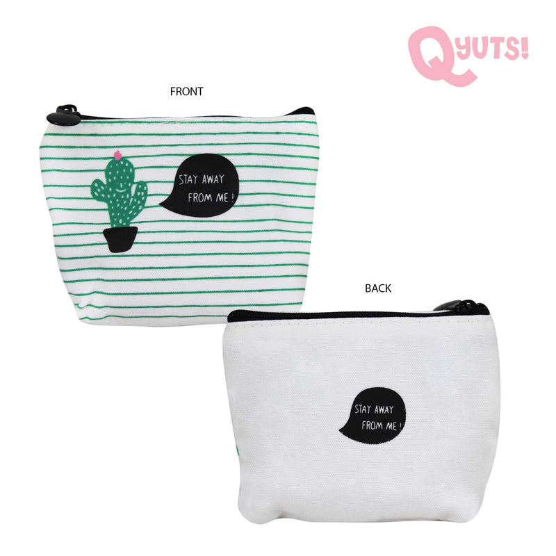 Cactus Coin Purse with Zipper Canvas Fabric[RANDOM DESIGN]