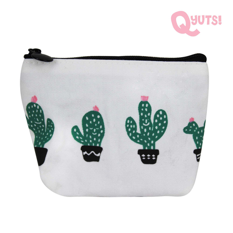 Cactus Coin Purse with Zipper Canvas Fabric[RANDOM DESIGN]