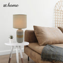 Glaiza Ceramic Table Lamp Linen Shade - Sunstreet
