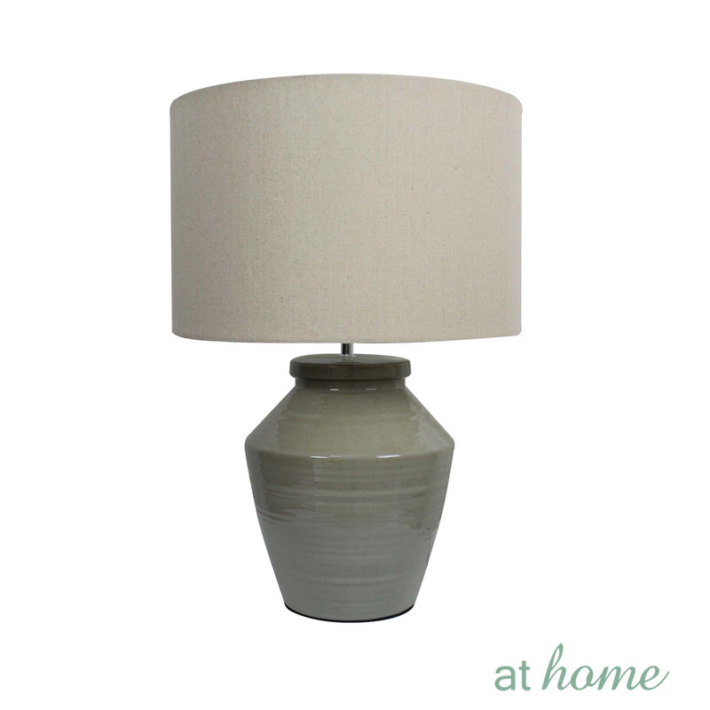 Deluxe Arena 24 Inches Ceramic Table Lamp with Linen Shade