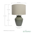 Deluxe Arena 24 Inches Ceramic Table Lamp with Linen Shade
