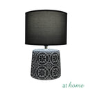 Jackson Round Ceramic Table Lamp With Linen Shade