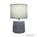Jackson Round Ceramic Table Lamp With Linen Shade