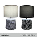 Jackson Round Ceramic Table Lamp With Linen Shade