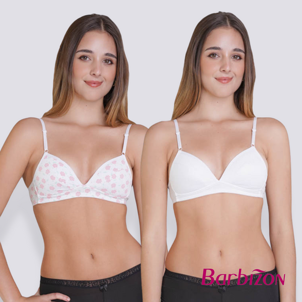 Floral Blush 2-in-1 Pack Teens Bra with Soft Pads