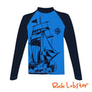 Sea Adventure Blue Long Sleeved Rashguard with UPF 50