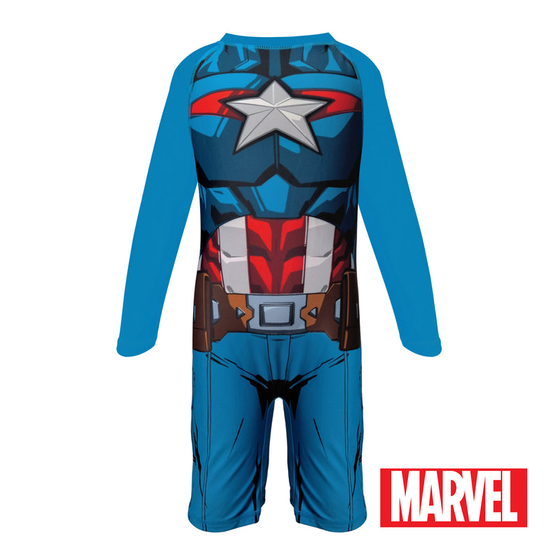 Marvel Captain America Long-sleeved Bodysuit with Back Zipper
