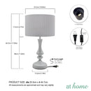 Lyka 17 Inches Metal Table Lamp w/ Linen Shade